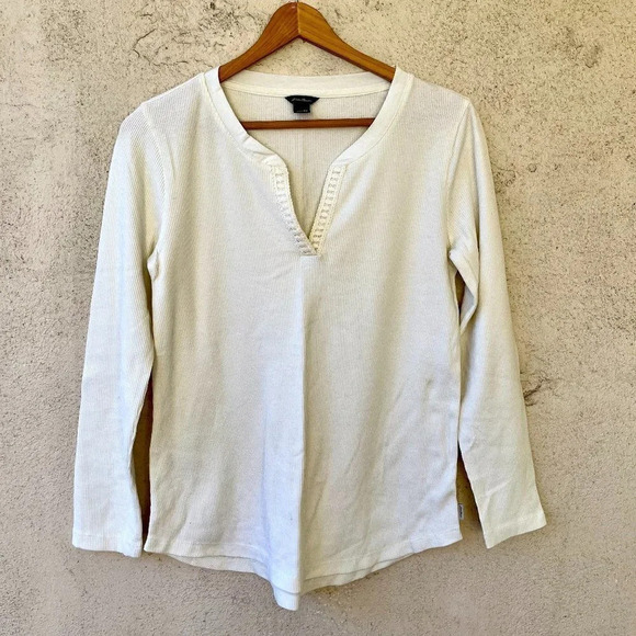 Eddie Bauer Tops - Eddie Bauer Thermal Long Sleeve Top White Size XS